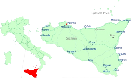 Mappa della Sicilia